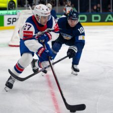 Fotografie zo zápasu Fínsko - USA na MS v hokeji 2026.
