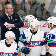 Fotografie semifinále Švajčiarsko - Nórsko na MS v hokeji 2026.