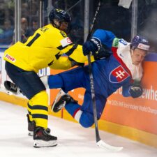 Fotografie zo zápasu Slovensko - Švédsko na MS v hokeji 2026.