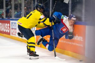 Fotografie zo zápasu Slovensko - Švédsko na MS v hokeji 2026.