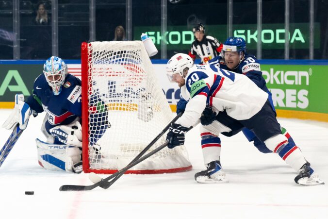 Fotografie zo zápasu Taliansko - Nórsko na MS v hokeji 2026.