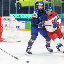 Fotografie zo zápasu Česko - Taliansko na MS v hokeji 2026.