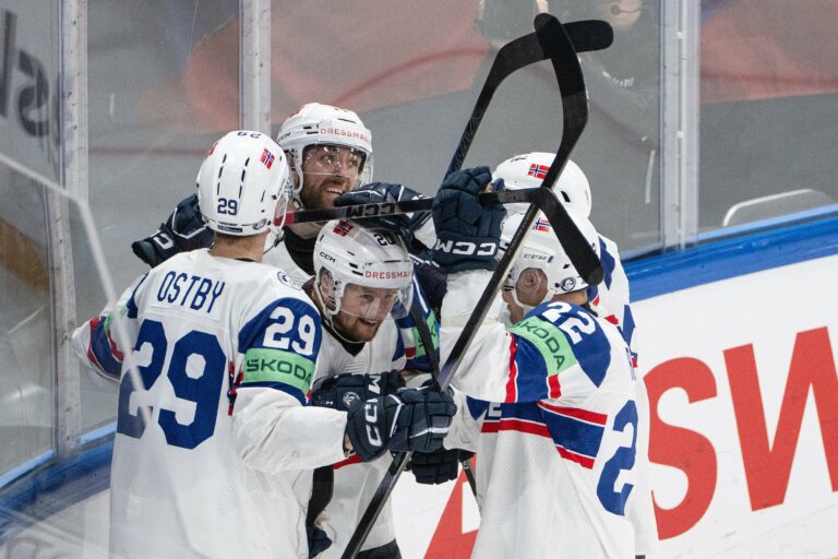 Fotografie zo zápasu Česko - Nórsko na MS v hokeji 2026.