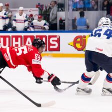 Fotografie zo zápasu Kanada - Nórsko na MS v hokeji 2026.