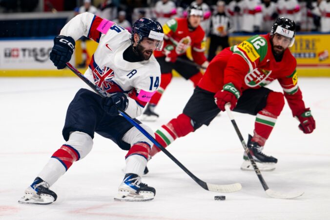Fotografie zo zápasu Maďarsko - Veľká Británia na MS v hokeji 2026.