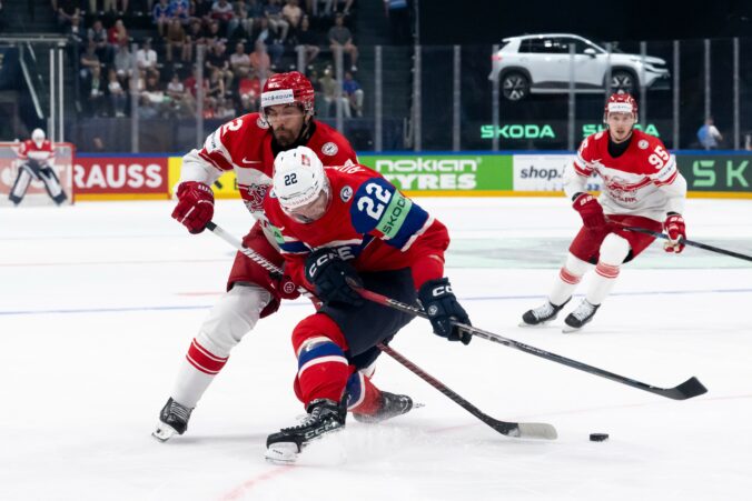 Fotografie zo zápasu Nórsko - Dánsko na MS v hokeji 2026.
