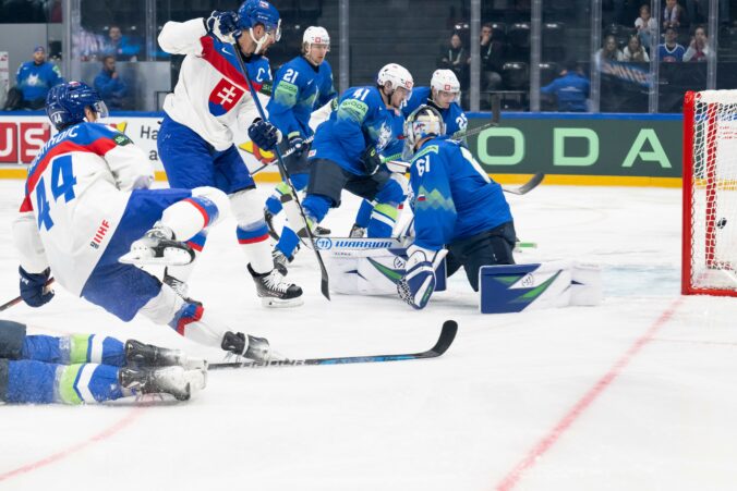Fotografie zo zápasu Slovensko - Slovinsko na MS v hokeji 2026.