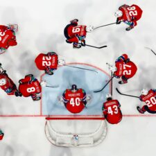 Fotografie štvrťfinále Nórsko - Lotyšsko na MS v hokeji 2026.