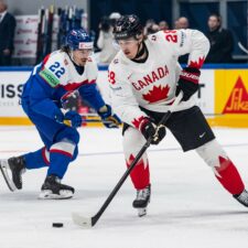 Fotografie zo zápasu Slovensko - Kanada na MS v hokeji 2026.