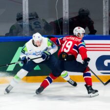Fotografie zo zápasu Nórsko - Slovinsko na MS v hokeji 2026.