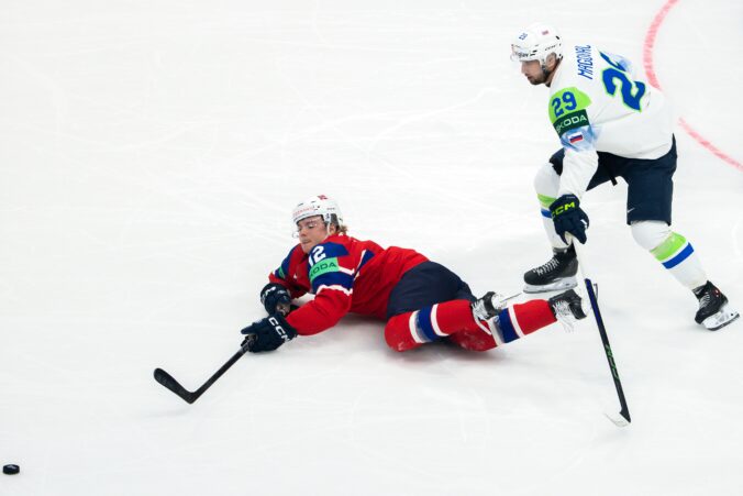 Fotografie zo zápasu Nórsko - Slovinsko na MS v hokeji 2026.