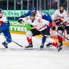 Fotografie zo zápasu Slovensko - Kanada na MS v hokeji 2026.