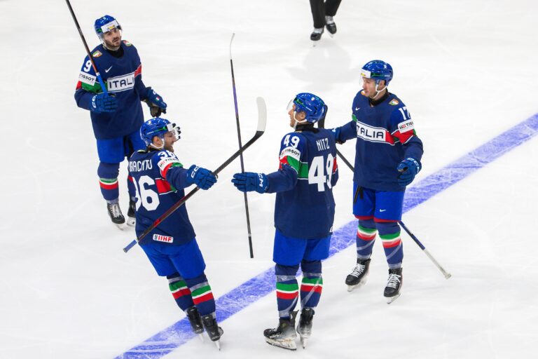 Fotografie zo zápasu Slovensko - Taliansko na MS v hokeji 2026.
