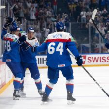 Fotografie zo zápasu Slovensko - Švédsko na MS v hokeji 2026.