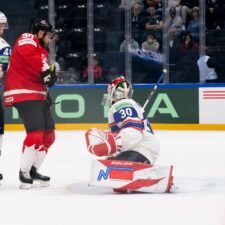 Fotografie zo zápasu Kanada - Nórsko na MS v hokeji 2026.