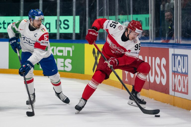 Fotografie zo zápasu Dánsko - Taliansko na MS v hokeji 2026.