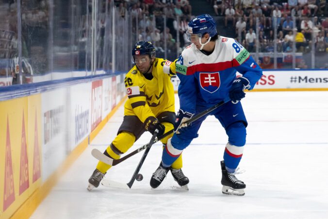 Fotografie zo zápasu Slovensko - Švédsko na MS v hokeji 2026.