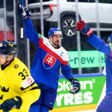 Fotografie zo zápasu Slovensko - Švédsko na MS v hokeji 2026.
