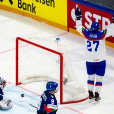 Fotografie zo zápasu Slovensko - Taliansko na MS v hokeji 2026.