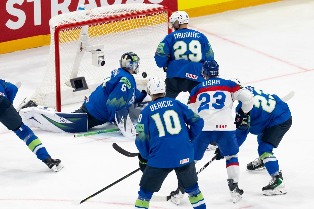 Fotografie zo zápasu Slovensko - Slovinsko na MS v hokeji 2026.