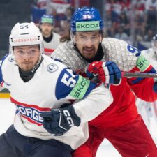 Fotografie zo zápasu Česko - Nórsko na MS v hokeji 2026.