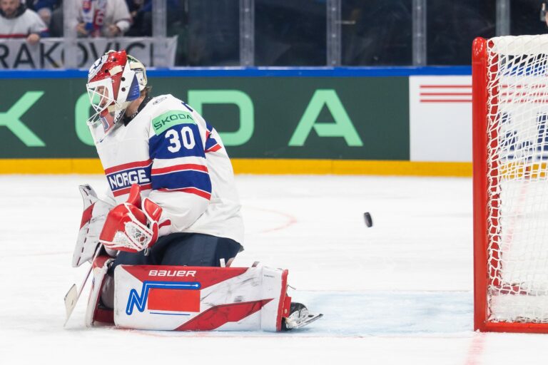 Fotografie zo zápasu Slovensko - Nórsko na MS v hokeji 2026.