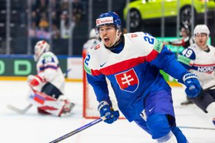 Fotografie zo zápasu Slovensko - Nórsko na MS v hokeji 2026.