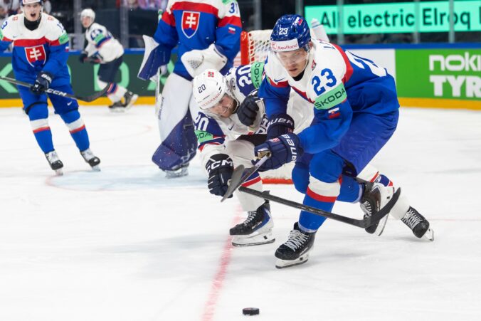 Fotografie zo zápasu Slovensko - Nórsko na MS v hokeji 2026.
