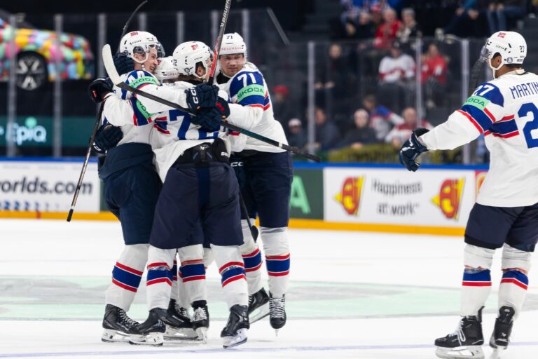 Fotografie zo zápasu Slovensko - Nórsko na MS v hokeji 2026.