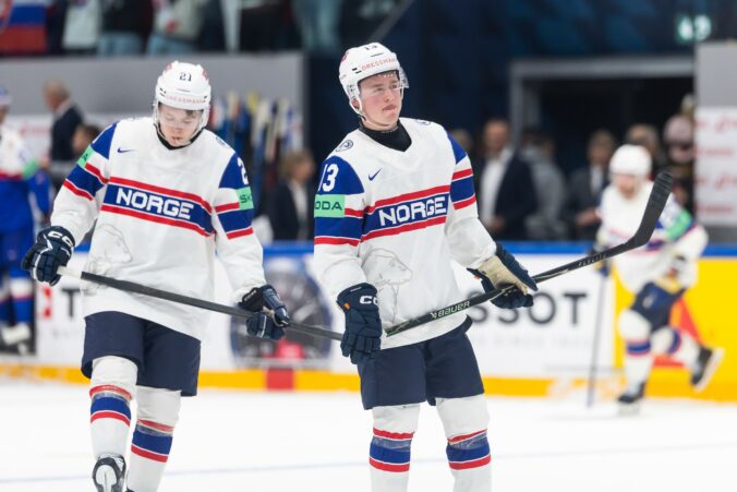 Fotografie zo zápasu Slovensko - Nórsko na MS v hokeji 2026.