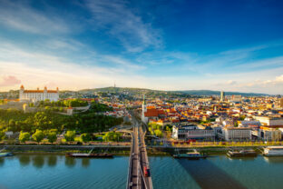 Bratislava cityscape view on the old town