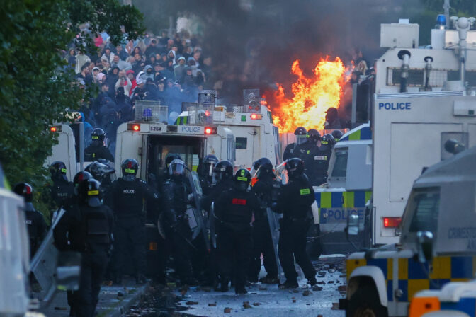 Britain Northern Ireland Stabbing Protests