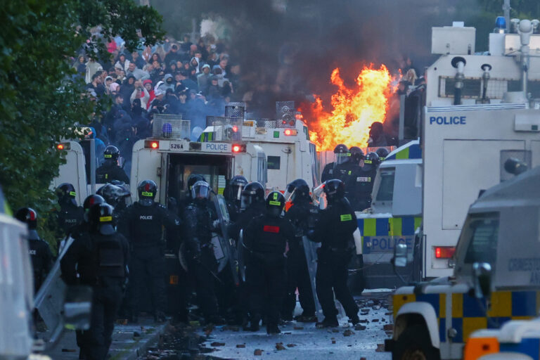 Britain Northern Ireland Stabbing Protests