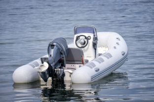 Inflatable White Motor Boat
