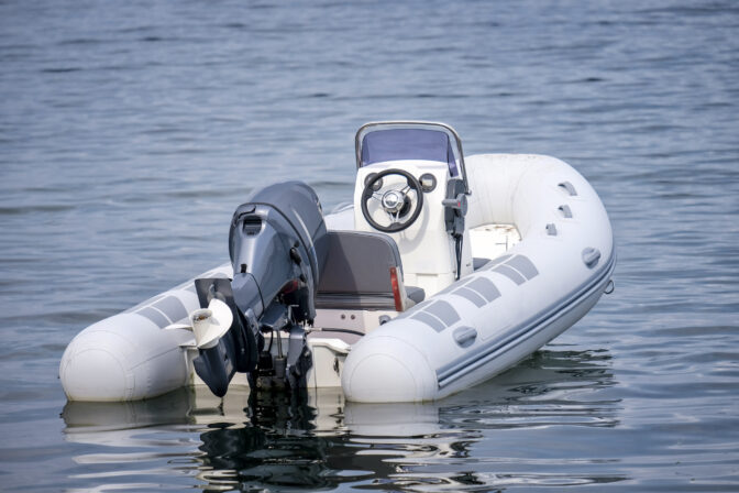 Inflatable White Motor Boat