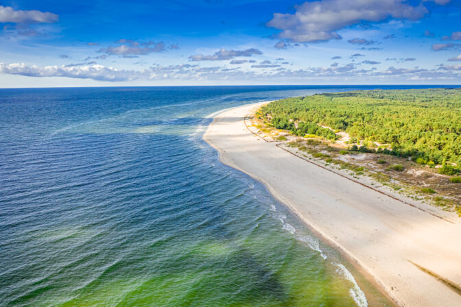 Stunning beach on peninsula Hel, Baltic Sea in Poland
