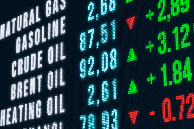 Energy commodities, crude oil, heating oil and gasoline.