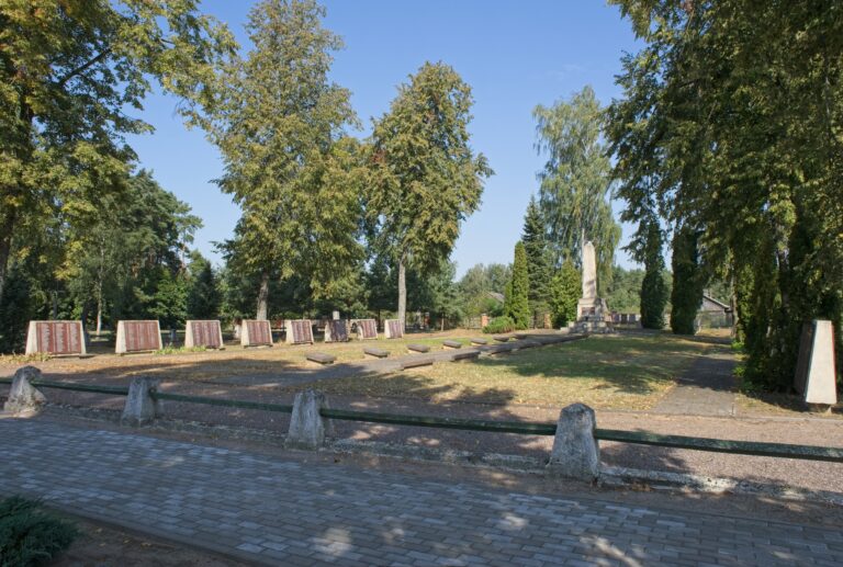 German Soviet War Cemetery Kudirkos Naumiestis contains a plot with the graves of about 3.000 soldiers. Sunny summer day. Selective focus