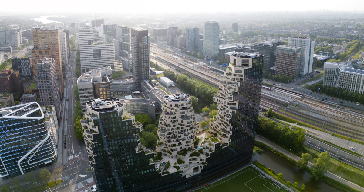 Financial district in Amsterdam, Holland