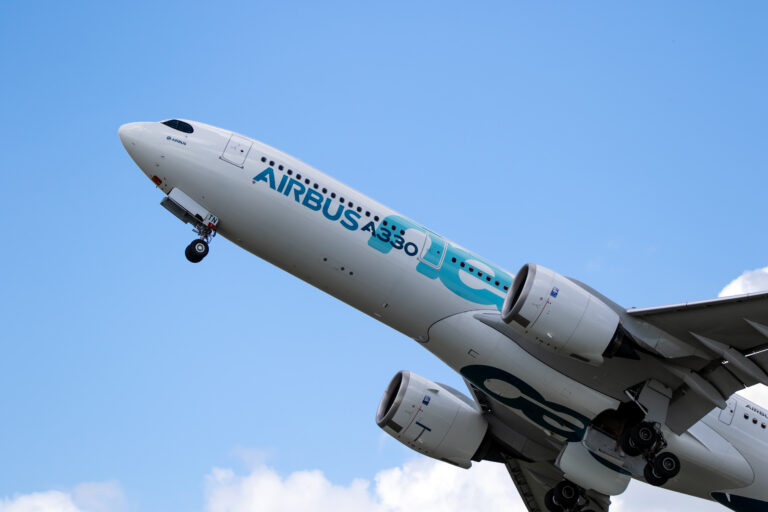 Airbus A330neo passenger plane taking off