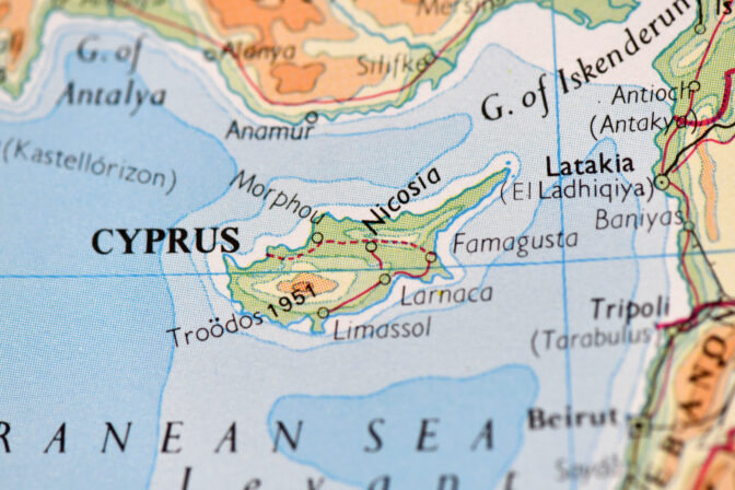 Detailed Map View of Cyprus Showing Major Cities and Geography