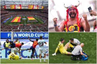 Fotografie zápasu štvrťfinále Španielsko - Belgicko na MS vo futbale 2026.