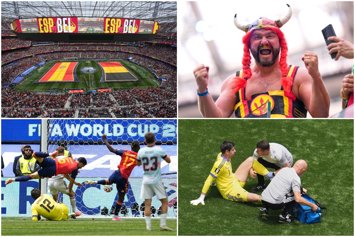 Fotografie zápasu štvrťfinále Španielsko - Belgicko na MS vo futbale 2026.