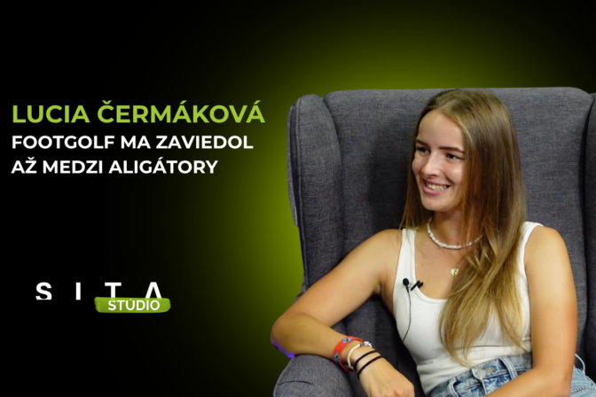 Lucia Čermáková v rozhovore s Matejom Martinčekom počas nahrávania novej epizódy video podcastu v Štúdiu SITA.