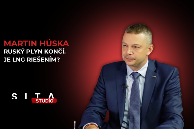 Generálny riadiiteľ SPP, Martin Husk v rozhovore s Miroslavom Frindtom počas nahrávania novej epizódy video podcastu v Štúdiu SITA.