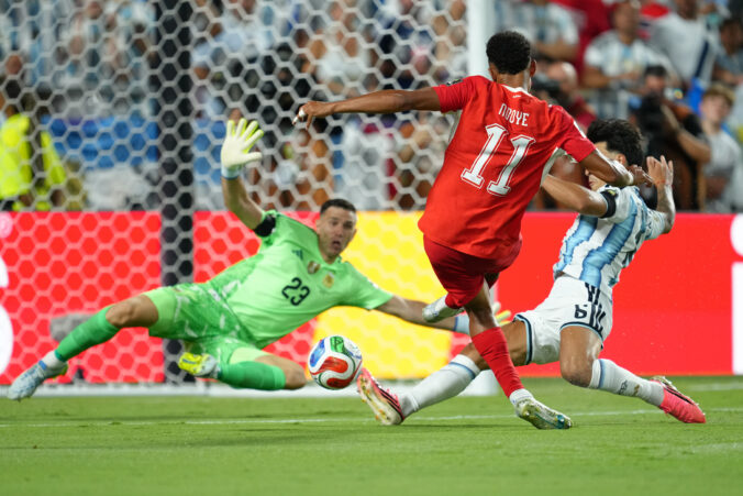 Fotografie zápasu štvrťfinále Argentína - Švajčiarsko na MS vo futbale 2026.