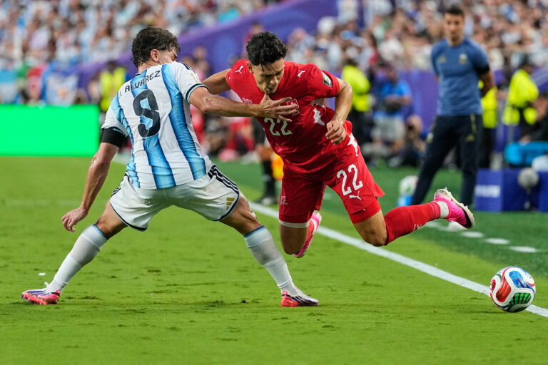 Fotografie zápasu štvrťfinále Argentína - Švajčiarsko na MS vo futbale 2026.