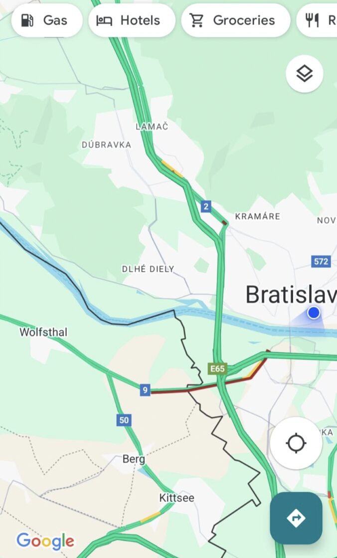 Google maps, hranice