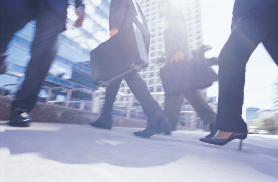 Low Section of Walking Business People