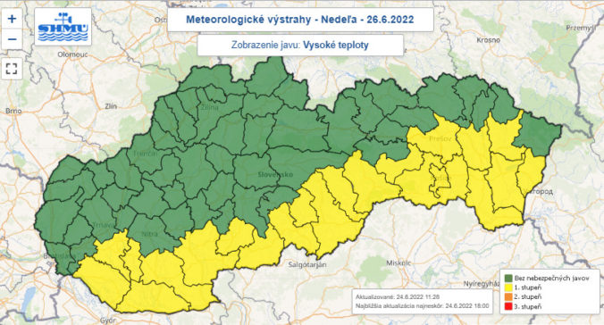 Počasie, teploty